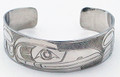 Raven Haida Style Cuff Bracelet  | Native Totemic Silver Jewelry