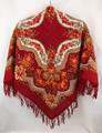 Russian Pavlovo Posad Shawl - Red Sarafan