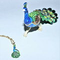 Strutting Peacock  Trinket Box with Necklace | Bejeweled Enamel Boxes