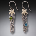 Fossilized Walrus Ivory Dangling Starfish Earrings