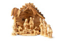 Medium Olive Wood Stable and Nativity set with Traditional Figures