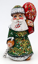 Walking Santa with Birch Staff - Red Coat | Grandfather Frost