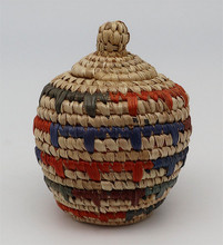Antique Tlingit Native Hand Woven Basket - Rattle-Top