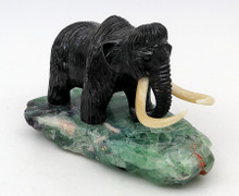 Hand Carved Alaskan Jade Grizzly Mama Bear with Cubs
