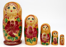 Floral Maiden - Gold | Traditional Matryoshka Nesting Doll