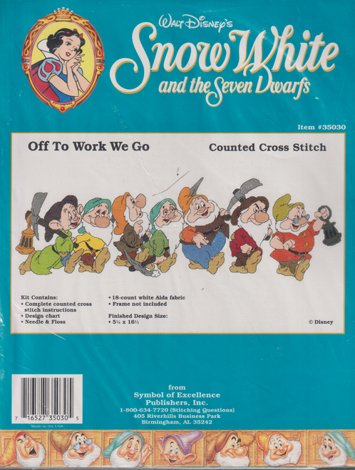 Off To Work We Go -- Walt Disney's Snow White and the Seven Dwarfs Cross Stitch Kit Off To Work We Go -- Walt Disney's Snow White and the Seven Dwarfs Cross Stitch Kit