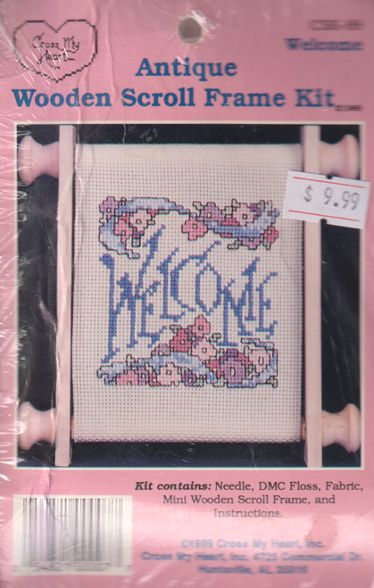 Welcome - Antique Wooden Scroll Frame Cross Stitch Kit CSK-88 Welcome - Antique Wooden Scroll Frame Cross Stitch Kit CSK-88