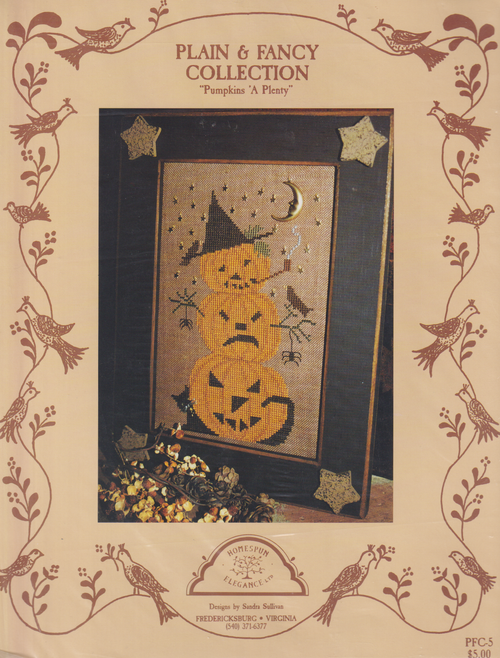 "Pumpkins A Plenty" Plain & Fancy Collection. Cross stitch chart by Homespun Elegance LTD "Pumpkins A Plenty" Plain & Fancy Collection. Cross stitch chart by Homespun Elegance LTD