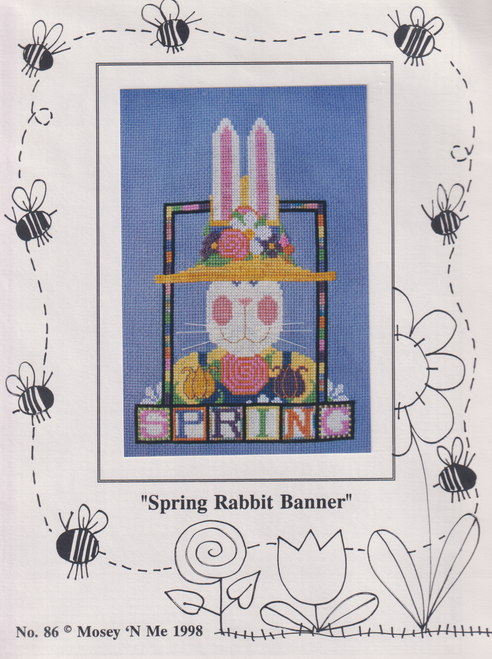 "Spring Rabbit Banner" Cross stitch chart by Mosey N Me "Spring Rabbit Banner" Cross stitch chart by Mosey N Me