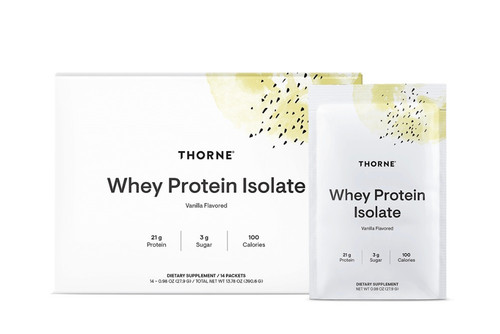 Thorne Whey Protein Isolate Vanilla, 14 packets 