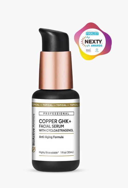 Quicksilver Scientific Copper GHK+ Facial Serum with Cycloastragenol, 1 fl oz (Professional Formula) 