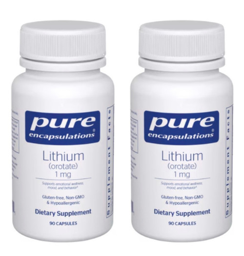 Lithium (Orotate) 1 mg, 90 capsules, Set of 2