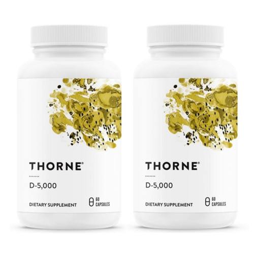 Thorne Vitamin D-5,000 - NSF Certified for Sport, 60 caps, Set of 2 