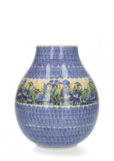 Bunzlau Castle Vase 4400 ml - VGM Irises UNIKAT on a white background