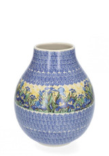 Bunzlau Castle Vase 4400 ml - VGM Irises UNIKAT on a white background