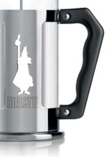 Close up of the Bialetti logo on the Bialetti French Press 3 Cup Close up of the Bialetti logo on the Bialetti French Press 3 Cup
