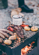 Food cooked on top of the hofats portable bbq