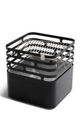Höfats CUBE BBQ Set – Black Corten Fire Basket + Grill Grid on white background