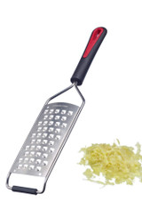 Westmark Gallant Square Coarse Grater – Stainless Steel with a pile of coarsely grated food