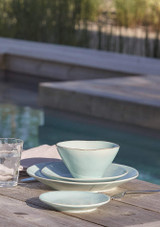 a table set outdoors with the Costa Nova Soup & Cereal Bowl