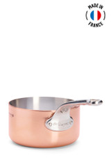 handle side view of the De Buyer Prima Matera Copper Saucepan - 16 cm