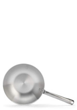 inside view of the De Buyer Alchimy Stainless Steel Wok - 28 cm