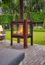 RB73 Fennek 80 filled with fire in a garden