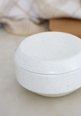 Modern Butter Bell - Casafina by Costa Nova on a table with the lid closed