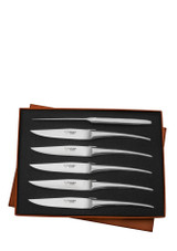 Laguiole en Aubrac 6 Piece Steak Knife Set – Matte Stainless Steel in a gift set box