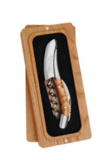 Laguiole en Aubrac Sommelier Wine Opener - Juniper Wood in gift box on white background