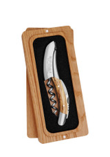 Laguiole en Aubrac Sommelier Wine Opener - Olive Wood on white background