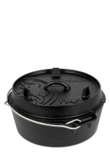 Petromax Dutch Oven FT4.5-T – flat-base cast iron 4 L oven with raised-edge lid, shown on white background.