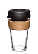 KeepCup Brew Espresso 16oz reusable glass coffee cup — front on white KeepCup Brew Espresso 16oz reusable glass coffee cup — front on white