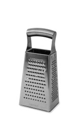 Boska Table Grater Monaco+ – stainless steel box grater with four grating surfaces and ergonomic handle, shown on a white background. Boska Table Grater Monaco+ – stainless steel box grater with four grating surfaces and ergonomic handle, shown on a white background.
