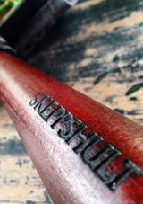 Skeppshult name burnt into the beech handle on the cast iron pan
