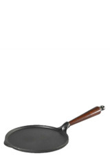 top-side view of the Skeppshult Cast Iron Pancake Pan with Swedish Beech Wood Handle - 23 cm