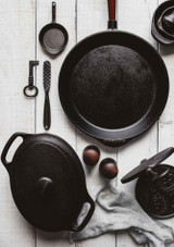 a selection of Skeppshult Round Cast Iron pans
