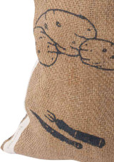 Redecker potato bag 30 × 50 cm — burlap outer, nettle-cotton lining — close up Redecker potato bag 30 × 50 cm — burlap outer, nettle-cotton lining — close up