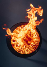 Hofats Moon 45 fire pit with low-smoke flames in spherical design Hofats Moon 45 fire pit with low-smoke flames in spherical design