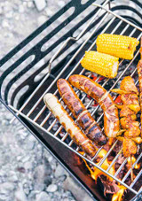 Close-up of food cooked on the Höfats Cube Grid – Stainless Steel Grill Close-up of food cooked on the Höfats Cube Grid – Stainless Steel Grill