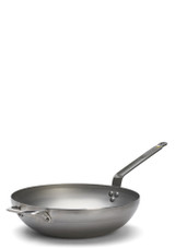 De Buyer Mineral B Rounded Steel Wok - 32 cm on white background De Buyer Mineral B Rounded Steel Wok - 32 cm on white background