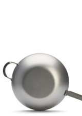Base of De Buyer Mineral B Rounded Steel Wok - 32 cm on white background Base of De Buyer Mineral B Rounded Steel Wok - 32 cm on white background
