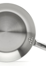 Close-up of the interior of the De Buyer Alchimy Stainless Steel Frying Pan – 28 cm