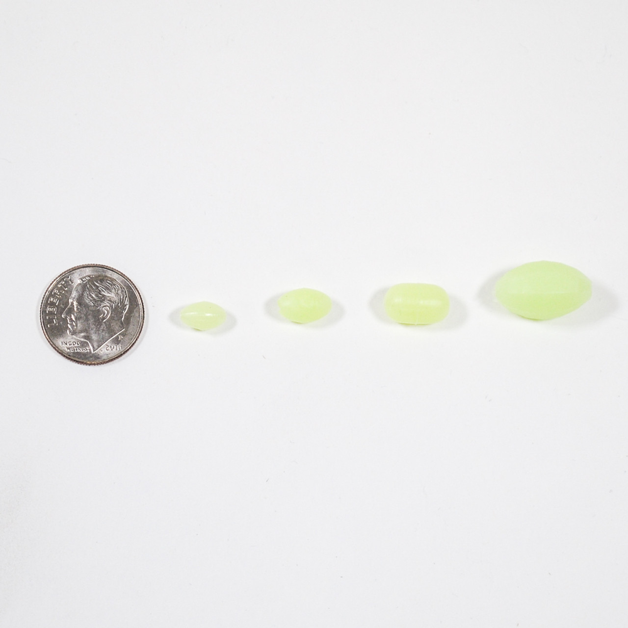 Soft Glow Beads Green available in 4 sizes 