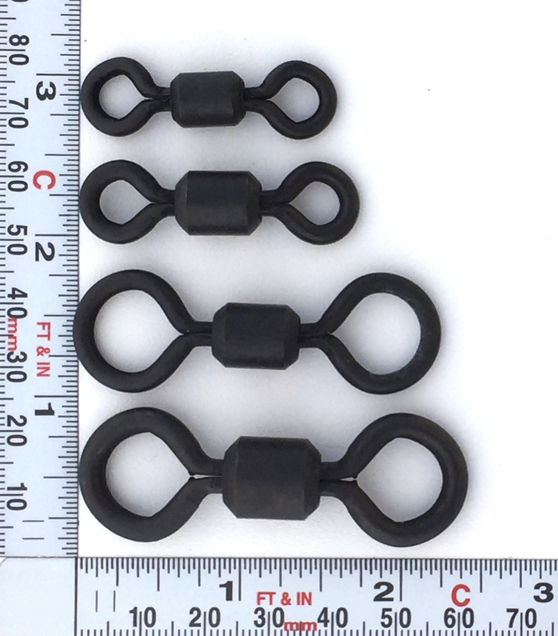 Rosco Brass Swivels Black Large size Roller Style 6/0-12/0