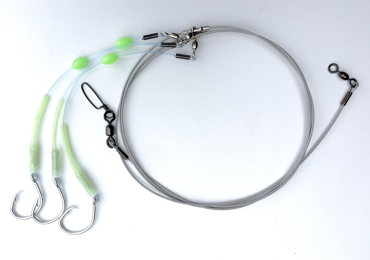 Over Kill Cable Deep Drop Rig 3 13/0 Mustad 39960 Hooks 