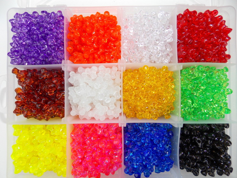 Tri Beads 11mm 200pcs large hole Select color
