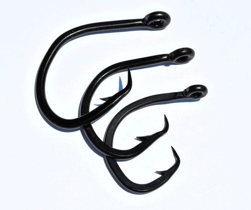 Black Commercial Forged Straight Circle Hooks