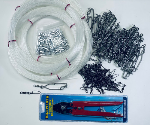 Monofilament Fishing Leader 2.0mm 400lb- 100yds Includes 25pcs Aluminum  Crimps 2.2mm x 18mm 