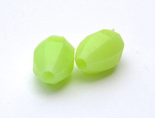 Soft Glow Beads  50 pieces  3/8"x5/8"  Green football shape